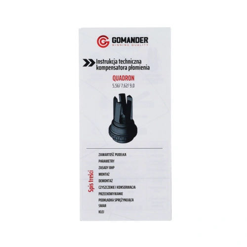 Tłumik płomienia Gomander Quadron S 7,62 M14X1LH - Stal - Czarny - TB0.10173_0-M14LH-7.
