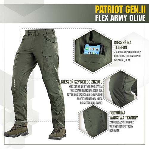 M-Tac - Spodnie taktyczne Patriot Gen II Flex - Army Olive - 20056862