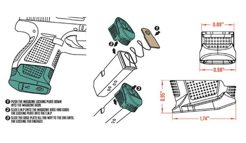 Strike Industries - Stopka magazynka Enhanced Magazine Plate do Glock 42 - SI-EMP-G42-BK