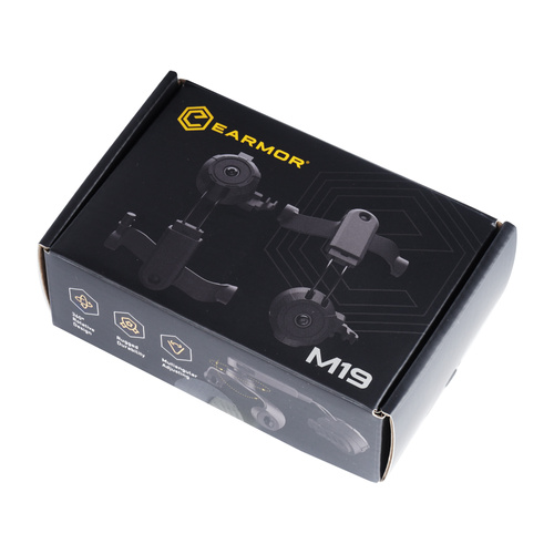 Earmor - Adaptery na hełm do ochronników słuchu M32 Mark4 - Czarny - M19C MARK4