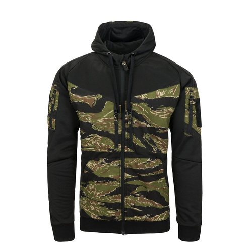 Helikon - Rozpinana bluza Rogue Hoodie Fullzip - RipStop - Czarny/MultiCam Black - BL-RHF-PO-010CA