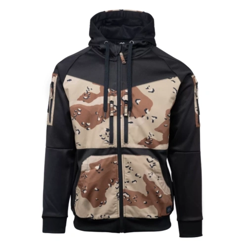 Helikon - Rozpinana bluza Rogue Hoodie Fullzip - RipStop - Czarny/6 Color Desert - BL-RHF-PO-016CA