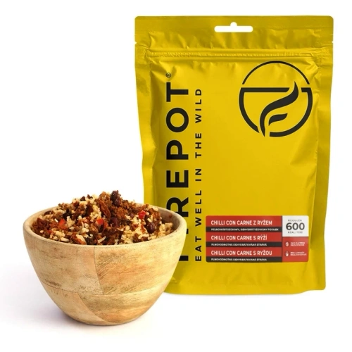 Posiłek suszony Firepot Chilli con Carne z ryżem - 600 kcal - PL-CHILLI-REG-YELL