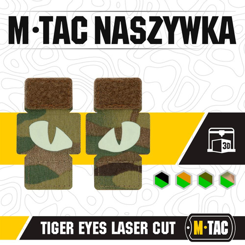 M-Tac - Naszywki odblaskowe Tiger Eyes Laser Cut - Para - MultiCam - 51140008