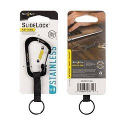 Nite Ize - Karabinek SlideLock Key Ring #3 - Stal nierdzewna - Czarny - CSLW3-01-R6