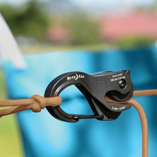 Nite Ize - Klamra naciągowa CamJam® XT Aluminum Cord Tightener - Czarny - NCJSA-01-R3