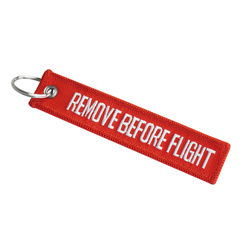Mil-Tec - Brelok do kluczy Remove Before Flight - Czerwony - 15901009
