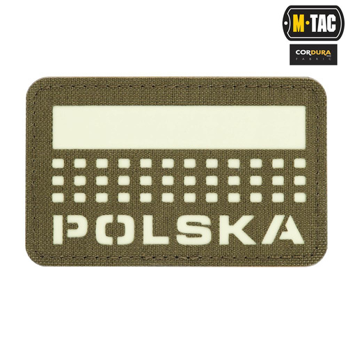 M-Tac - Naszywka Z Flagą i Napisem Polska - Laser Cut - Piksele/Prostokąt - Ranger Green / Fluo - 51007223