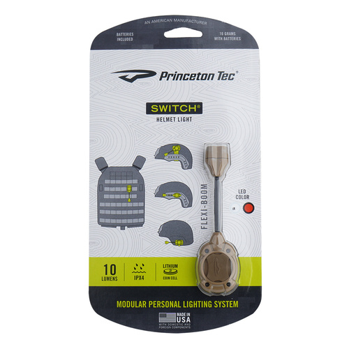 Princeton Tec - Latarka nahełmowa IR SWITCH MPLS - 10lm - Tan - MPLS-II-IR/RD-TAN