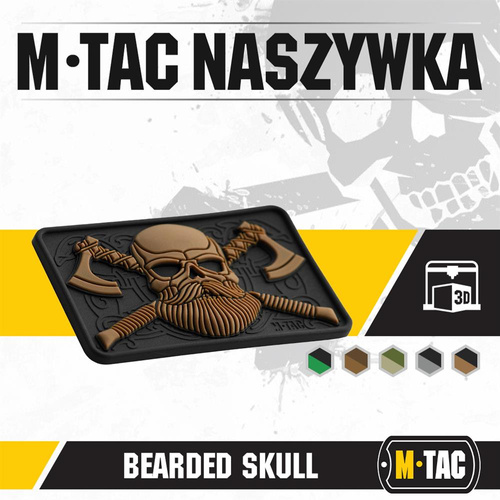 M-Tac - Naszywka 3D - Bearded Skull - Czarny / Coyote - 51113205