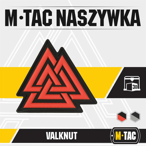 M-Tac - Naszywka 3D PVC Valknut - Czerwony/Czarny - 51163233