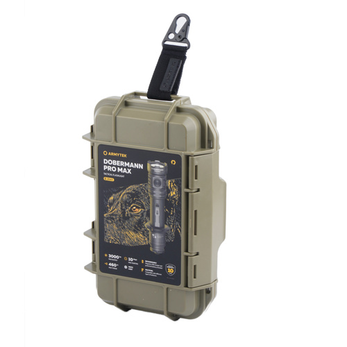 Armytek - Latarka taktyczna Dobermann Pro Max - Strobe - 3000 lm - Czarna - F08401PC