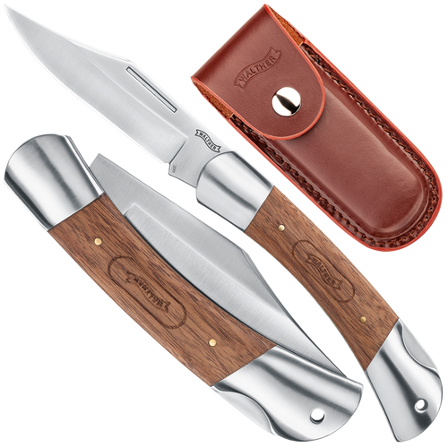 Umarex - Nóż składany Walther Classic Clip 1 - Brązowo/Srebrny - 125-301