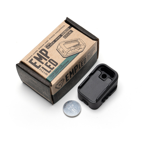 Strike Industries - Stopka do magazynka EMP LED dla Glocka z latarką - Czarna - SI-EMP-LED-BK