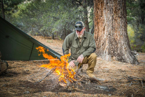 Helikon - Koszula bushcraftowa Woodsman - DuraCanvas - Czarny/Taiga Green - KO-WDN-DC-1109A