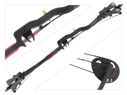 Poe Lang - Łuk bloczkowy Buster - 15-22 lb - 25" - Czarny/Czerwony - CO-034B