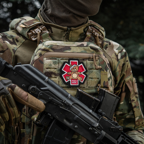 M-Tac - Naszywka Paramedic Miś - Haftowana - Czerwona - 5425