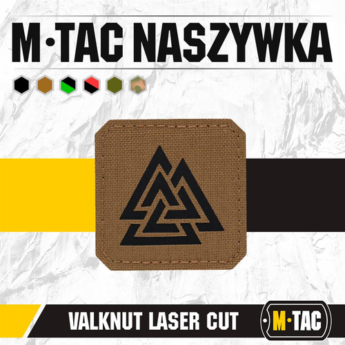 M-Tac - Naszywka Laser cut Valknut kwadrat - Czarny / Coyote - 51162502
