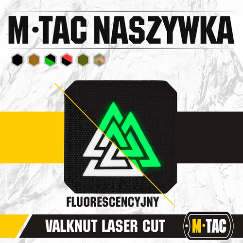 M-Tac - Naszywka Laser cut Valknut kwadrat - Czarny  - 51162299