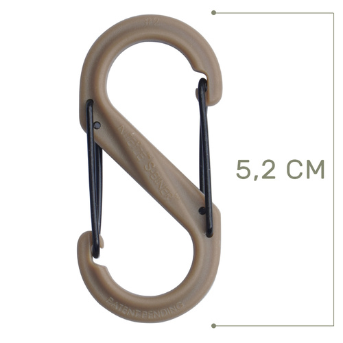 Nite Ize - Karabinek S-Biner #2 Plastic Black Gate - Coyote - SBP2-03-28BG