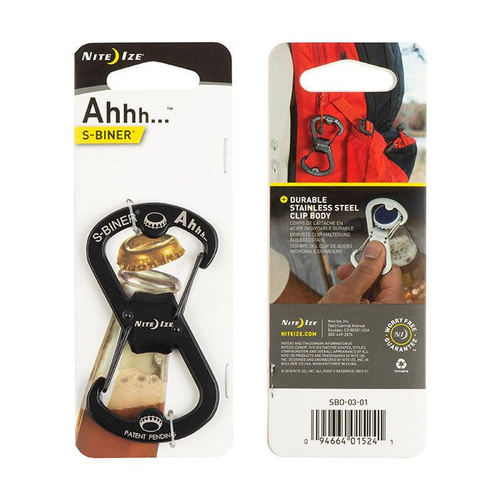 Nite Ize - Karabinek S-Biner Ahhh Bottle Opener - Czarny - SBO-03-01
