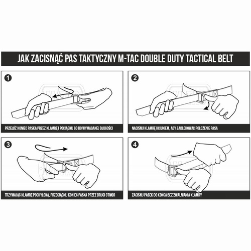 M-Tac -  Pas Double Duty Tactical Belt - Czarny / Oliwkowy - 10063802