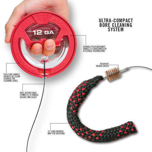 Real Avid - Wycior sznurowy do czyszczenia przewodu lufy Bore Boss - 12 GA - AVBB12G