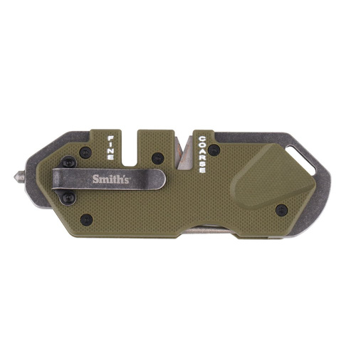 Smith's - Kieszonkowa ostrzałka do noży PP1-Tactical ze zbijakiem do szyb - Zielony OD - 50981