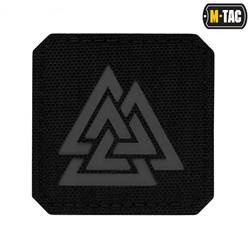 M-Tac - Naszywka Laser cut Valknut kwadrat - Czarny / Szary - 51162211