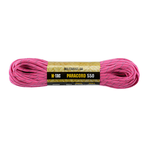 M-Tac - Paracord Type III 550 - 4 mm - 30 m - Neon Pink Reflective - 10260172