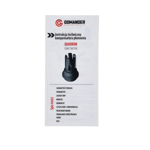 Tłumik płomienia Gomander Quadron Evo 7,62 M14x1LH - Stal hartowana - Czarny - TB0.10205_0-M14x1lh