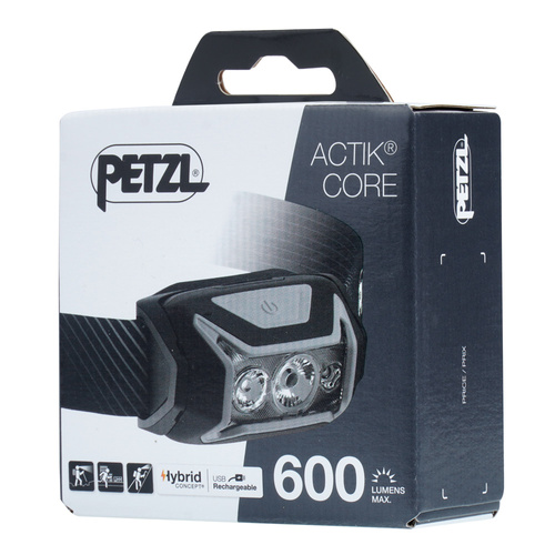 Petzl - Latarka czołowa LED akumulatorowa Actik Core - 600 lm - Szara - E065AA00