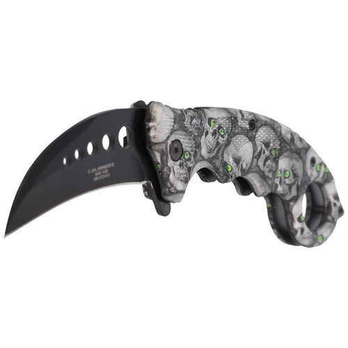 Herbertz Solingen - Nóż składany karambit Skulls Design - AISI 420 - 572413