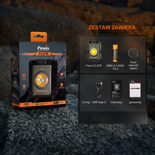 Fenix - Latarka kempingowa CL27R z akumulatorem 5000 mAh - 1600 lm - Zielona - CL27R