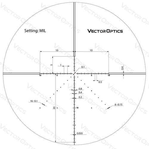 Vector Optics - Luneta celownicza Veyron 6-24x44 - Podświetlany punkt celowniczy - 30 mm - First Focal Plane - SCFF-37
