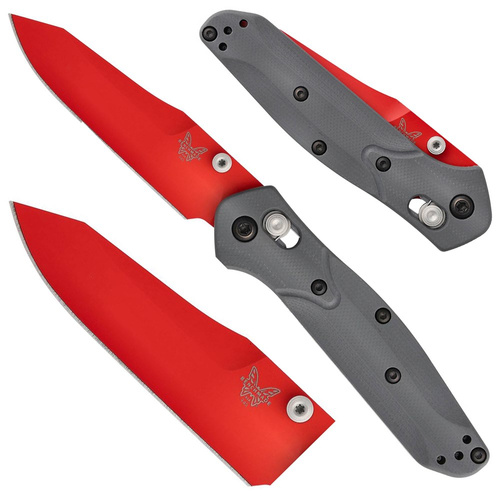 Benchmade - Nóż taktyczny 945RD-2401 Mini Osborne LE - CPM-S90V - Czerwony - 945RD-2401