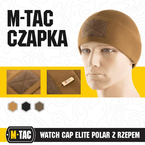 M-Tac - Czapka zimowa z rzepem Watch Cap Elite - Polarowa - Coyote Brown - 40017017