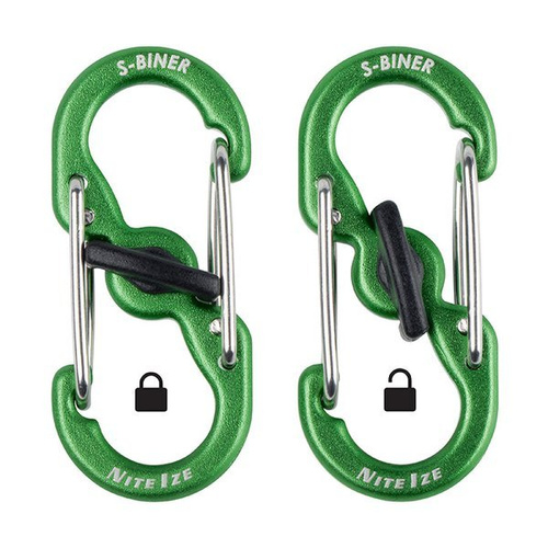 Nite Ize - Karabinek S-Biner® MicroLock® Aluminum - 2 szt. - Pomarańczowy - LSBMA-19-2R6