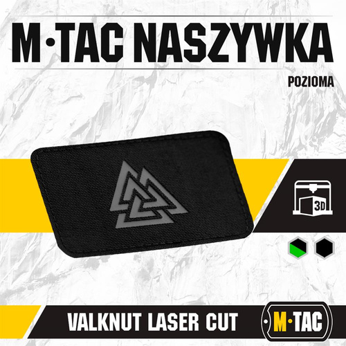 M-Tac - Naszywka Laser cut Valknut pozioma - Czarny / Szary - 51164211