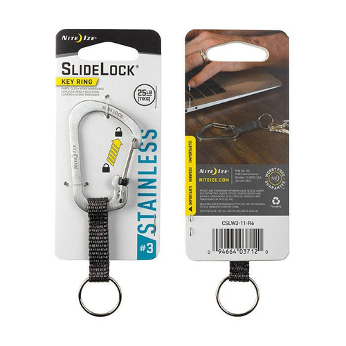 Nite Ize - Karabinek SlideLock Key Ring #3 - Stalowy - CSLW3-11-R6
