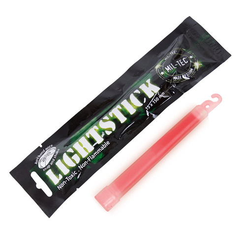 Mil-Tec - Lightstick światło chemiczne - Standard - 1,5 x 15 cm - Czerwony - 14940010