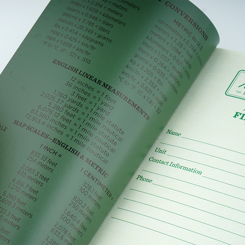 Rite in the Rain - Notatnik wodoodporny taktyczny - 115 x 185 mm - Zielony - 980