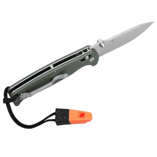 Ganzo - Nóż składany EDC G7412 z gwizdkiem - G-Lock - Zielony - G7412-GR-WS