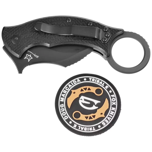 Fox - Nóż składany Tribal K Karambit - Liner Lock - G10 - N690Co - Czarny - FX-802