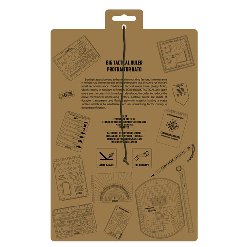 M-Tac - Linijka duży kątomierz NATO z szablonem Ecopybook Tactical - Polimer - 10273018