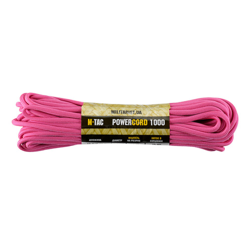 M-Tac - Linka Paracord PowerCord1000 - 5,5 mm - 15 m - Różowy - 10290012