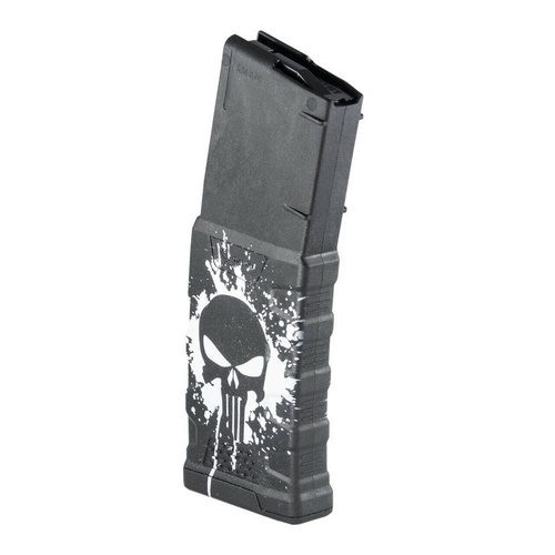 MFT - Magazynek polimerowy Extreme Duty Punisher Skull do AR-15 / M4 - 5,56 x 45 mm/.223 - 30 naboi - Czarny - EXDPM556D-PSS-WH
