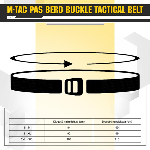 M-Tac - Pas taktyczny Berg Buckle Tactical Belt - Czarny - 10071002
