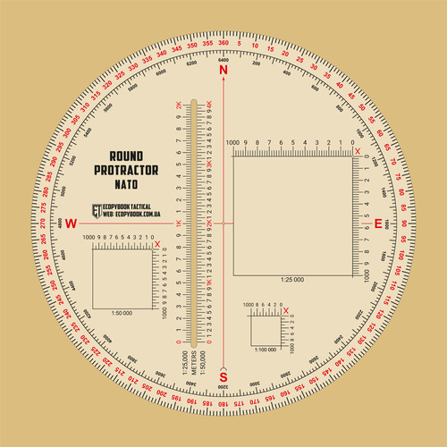 M-Tac - Linijka Ecopybook Tactical Protractor Round NATO - Polimer - 10273014