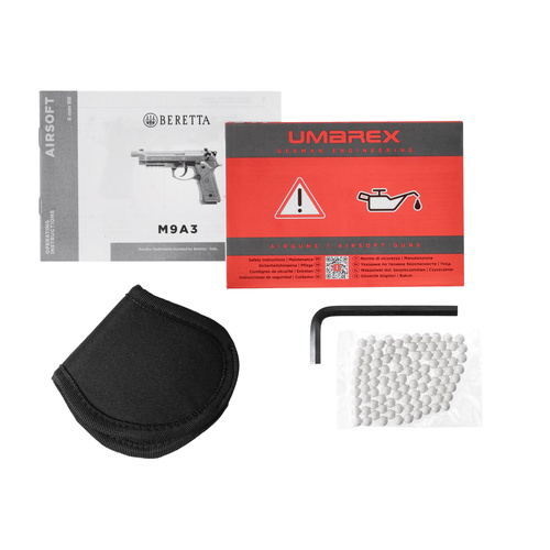 Umarex - Pistolet ASG replika Beretta M9 A3 z kaburą - FDE - 6 mm -  2.6357 + 3.1595